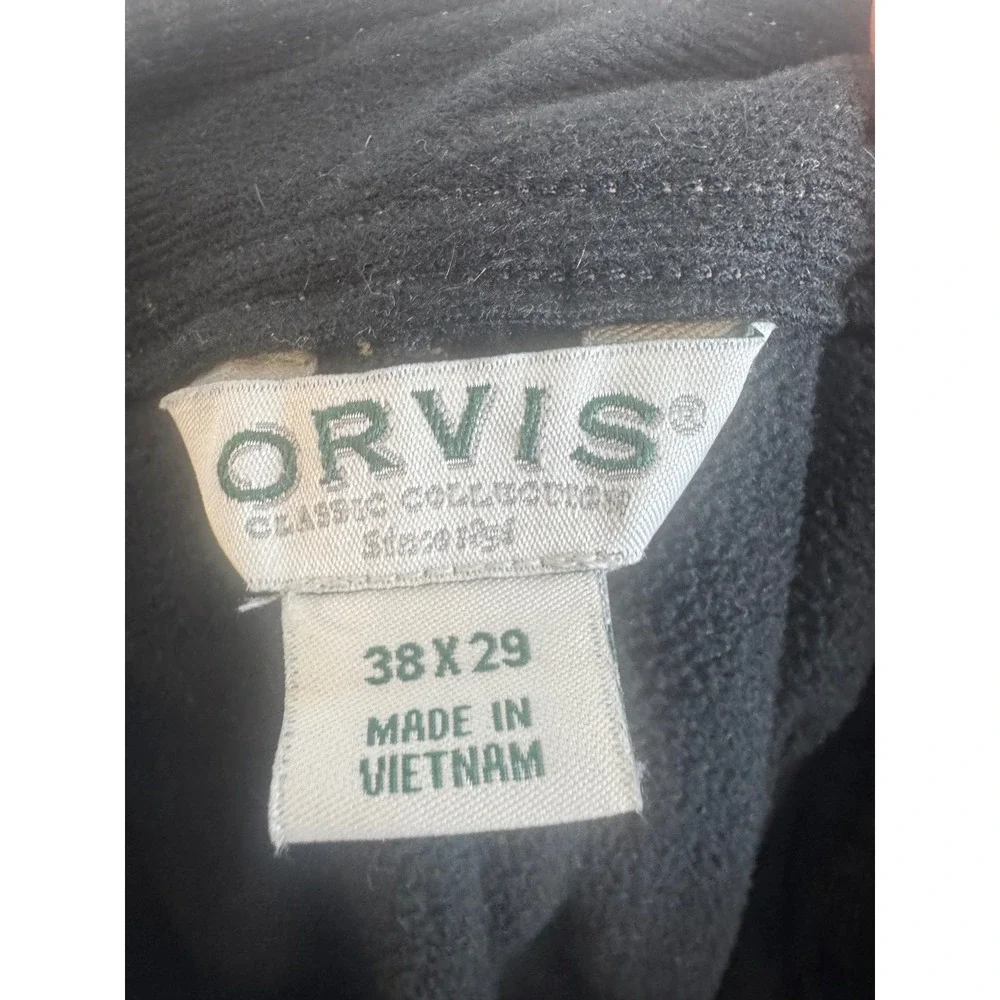 Orvis Classic Collection Fleece Lined Pants Mens 38x29 Tan Khaki Nylon Stretch